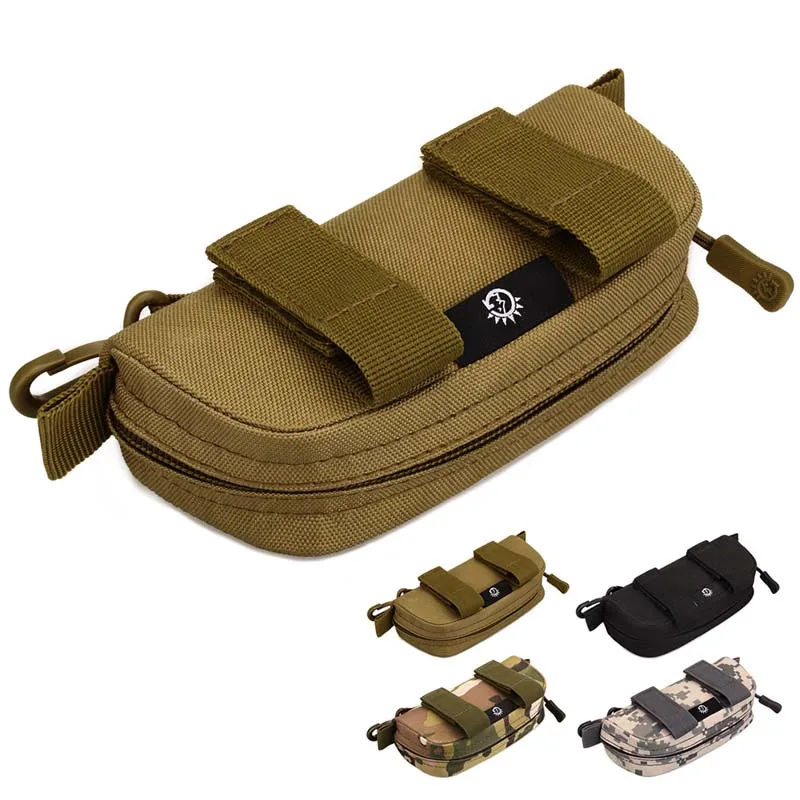 Portable Outdoor Tactical Glasses Bag Camouflage Men Nylon Waist Belt Sunglasses Pack Eyeglasses Case Outdoor Clutch Bag