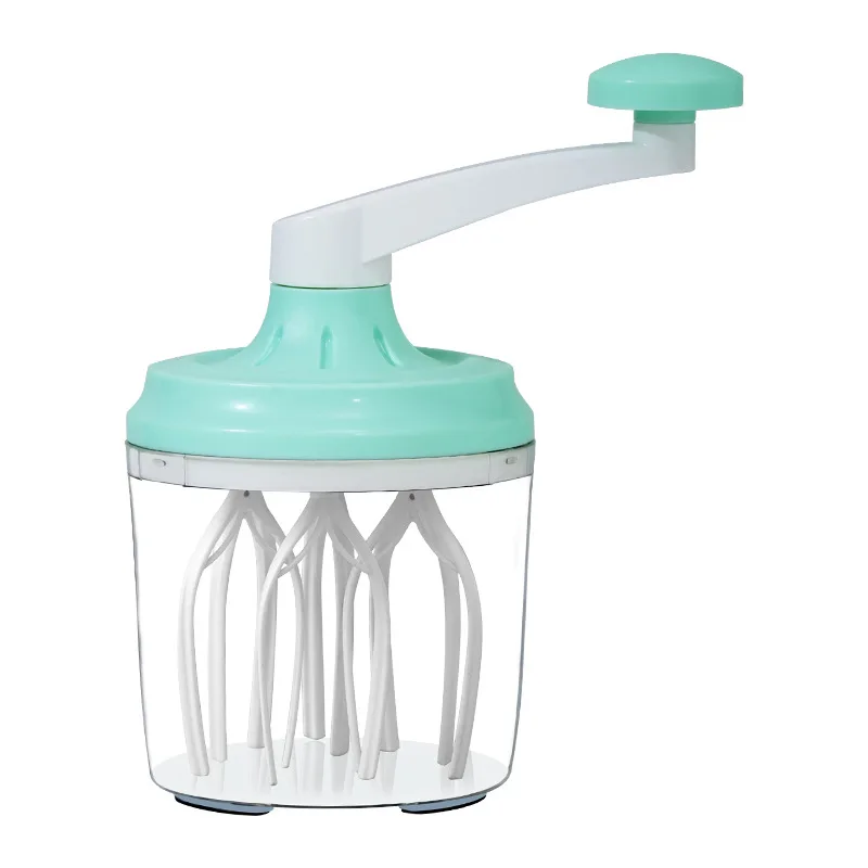 

Semi-automatic Mixer Silicone Whisk Cake Beater Household Manual Self Turning plastic Egg Cream Stirring Kitchen Baking Tool 1PC