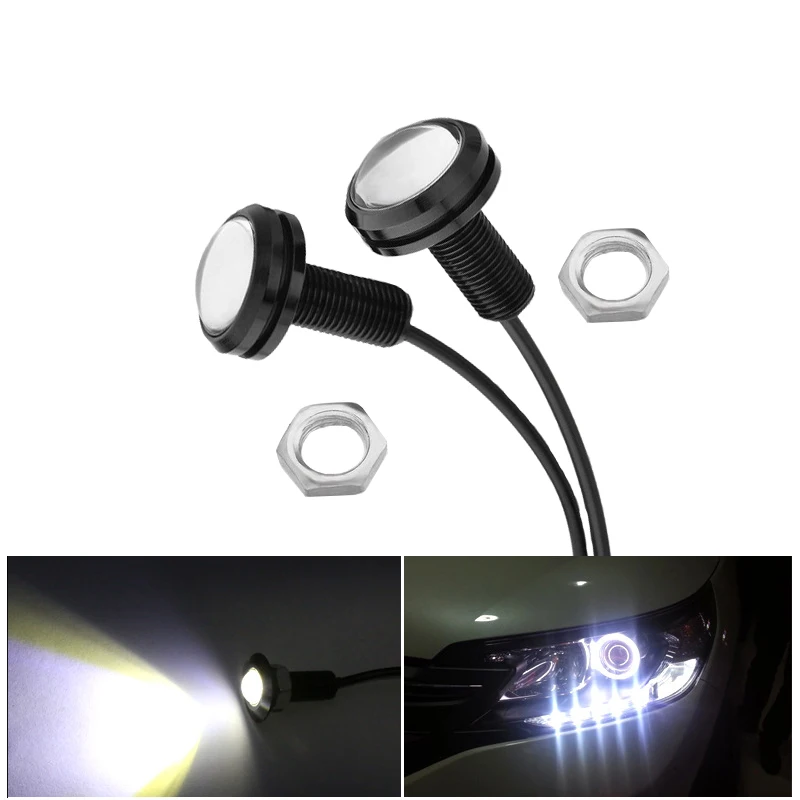 

2x Car LED Signal Bulb COB Auto DRL Daytime Running Light Eagle Eye Fog Lamp Brake Reverse Parking Styling Yellow Red 18MM 23MM