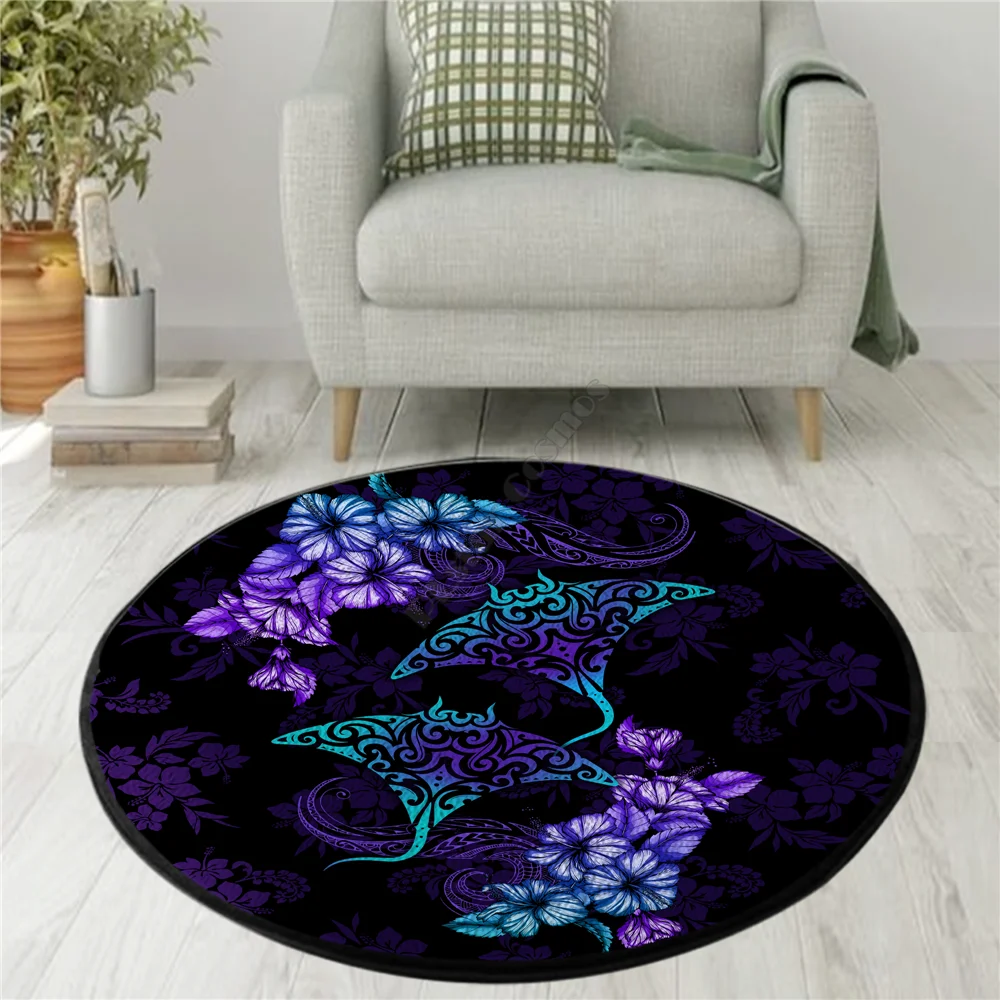 

Aboriginal Beautiful Ray Hibiscus Hawaii Circle Rug 3D Rug Non-slip Mat Dining Room Living Room Soft Bedroom Carpet