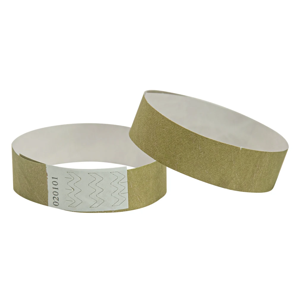 

Solid NEW Gold Colors 3/4 inch Tyvek Wristbands with Numbers, ID Wristbands for Parties Events as Tickets 500 Pieces