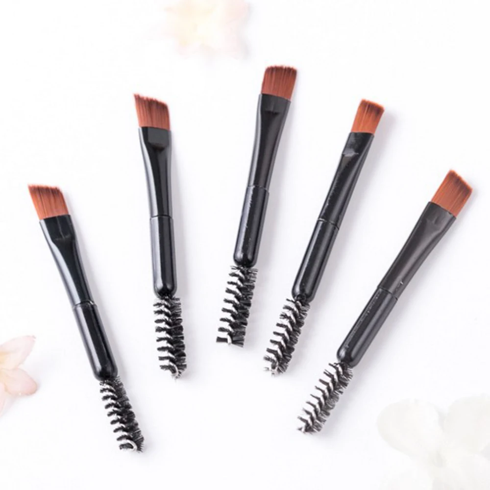 Кисть для макияжа двойной инструмент бровей Бамбуковая + расческа двойная кисть