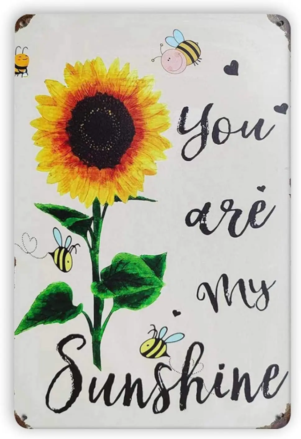 

Sunshine is The Best Vintage Metal Tin Signs, Retro Art Tin Sign Decorations Plaque fo Bars Club Cafe Home Kitchen Restaurant