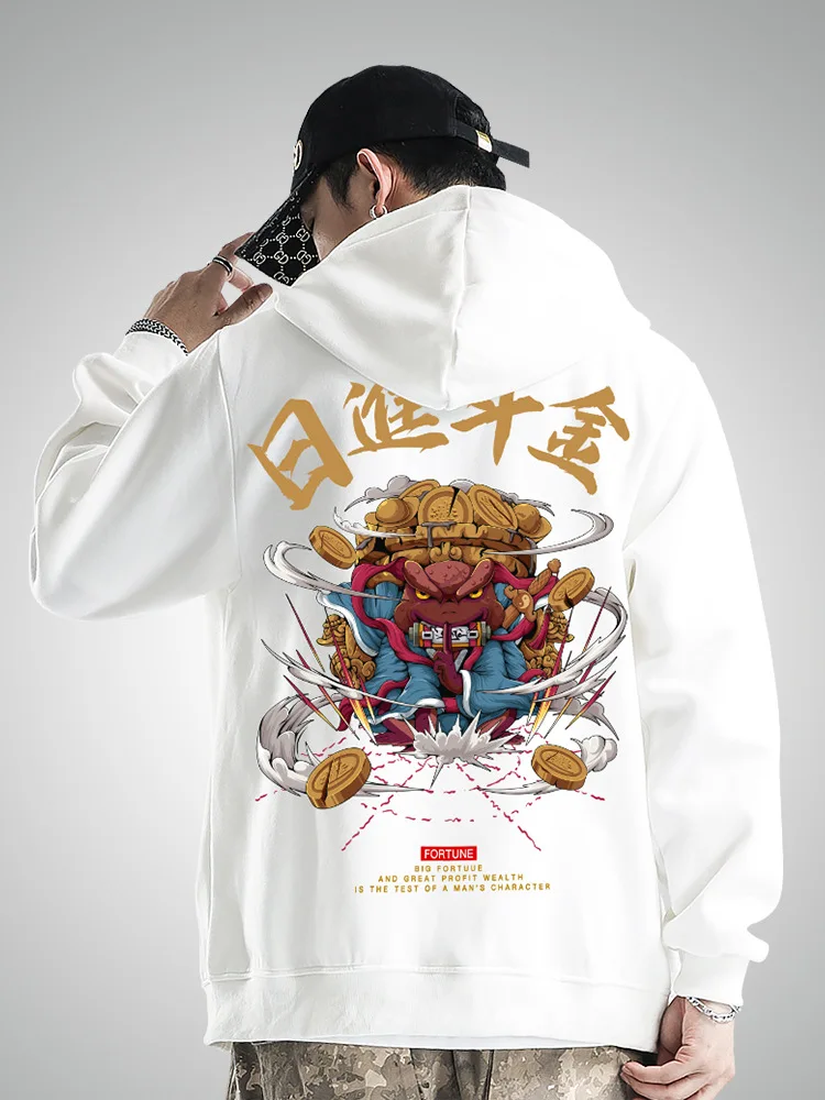 

Men Hoodie White Print Outdoor Tops Long Sleeve Jacket Hoodies Men Sweatshir Thin Zipper Coats