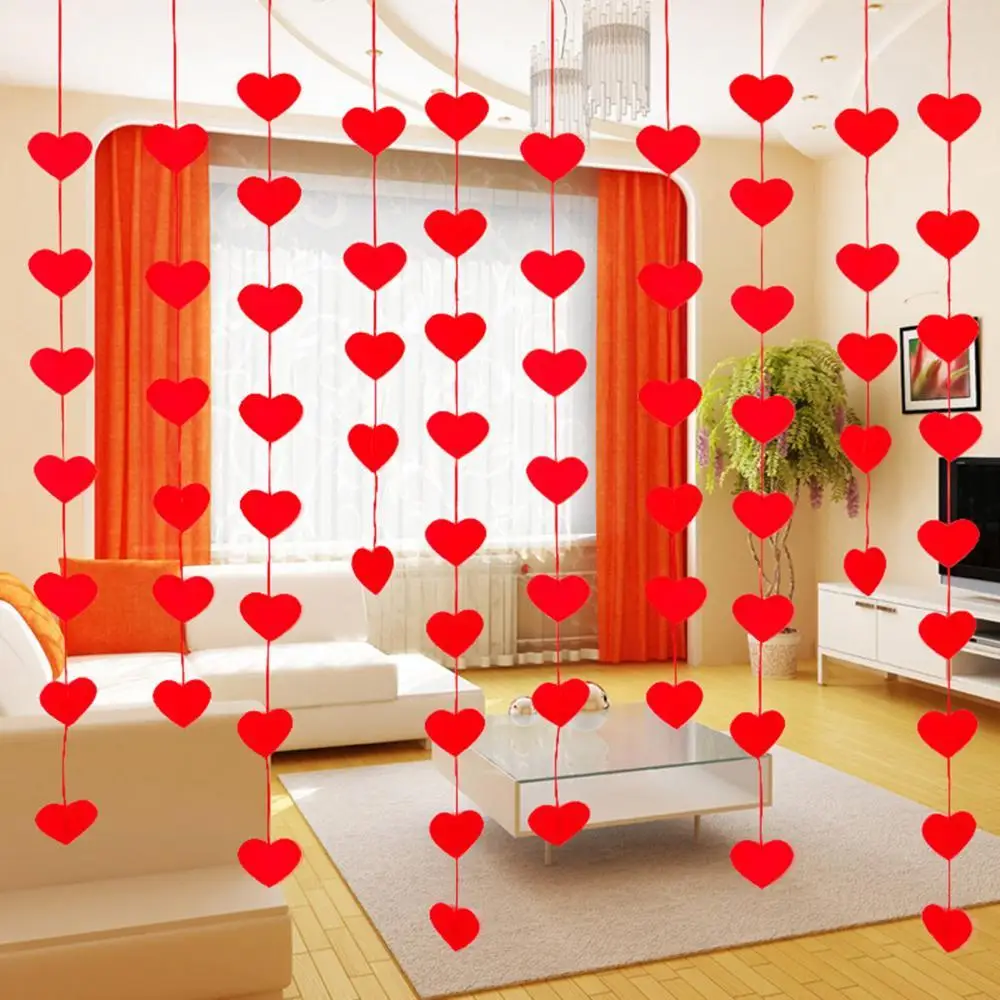 

1 Set Non-woven Hanging Love Heart Curtain Romantic Home Wedding Decoration