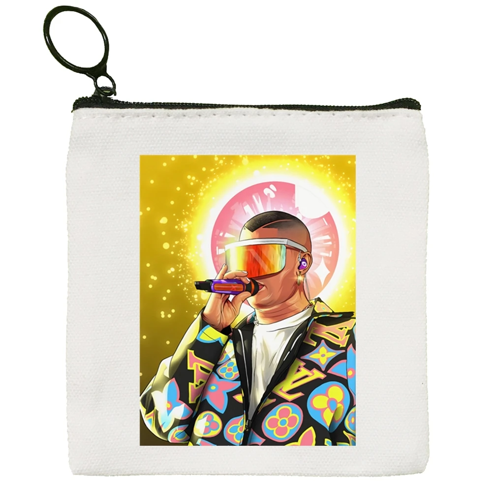 

Bad Bunny Harajuku Yo Perreo Sola Canvas Coin Purse Coin Purse Collection Canvas Bag Small Wallet Zipper Key Bag Hand Gift