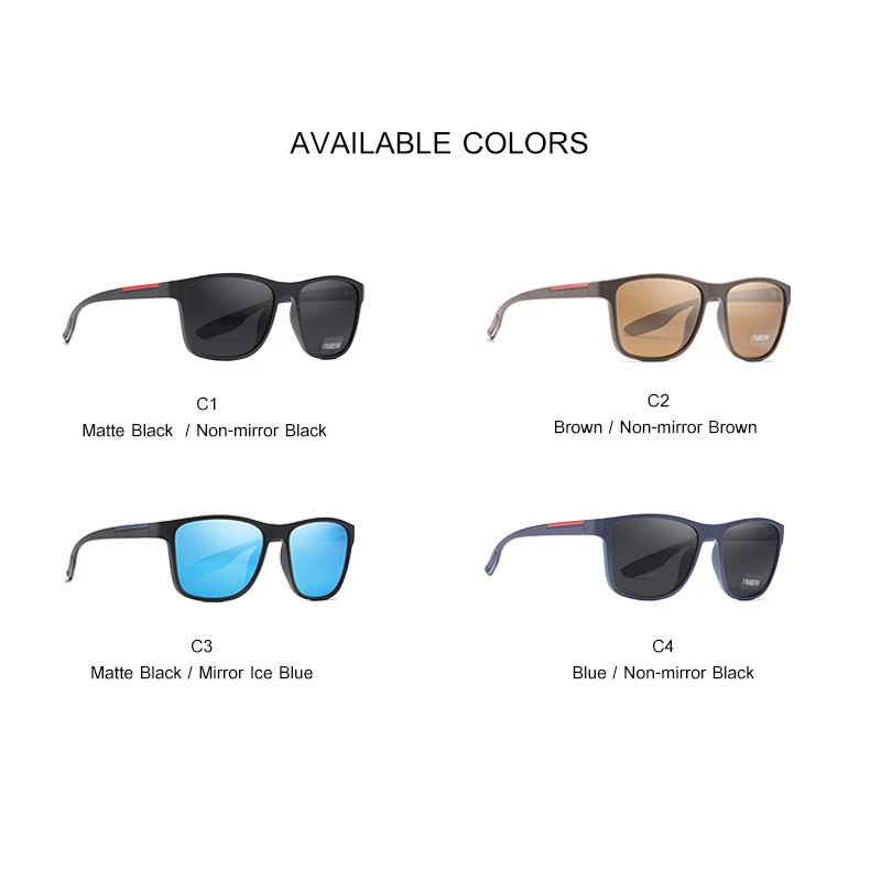 Мужские поляризационные солнцезащитные очки KDEAM гибкие с простым дизайном и