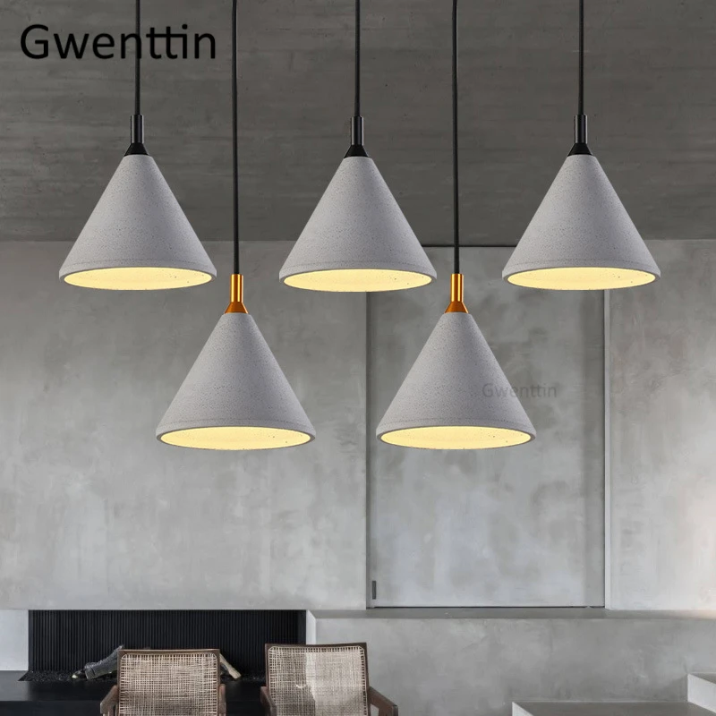 Винтажные цементные подвесные светильники Led Лофт Декор промышленная лампа скандинавские подвесные лампы для гостиной кухни осветительные приборы E27