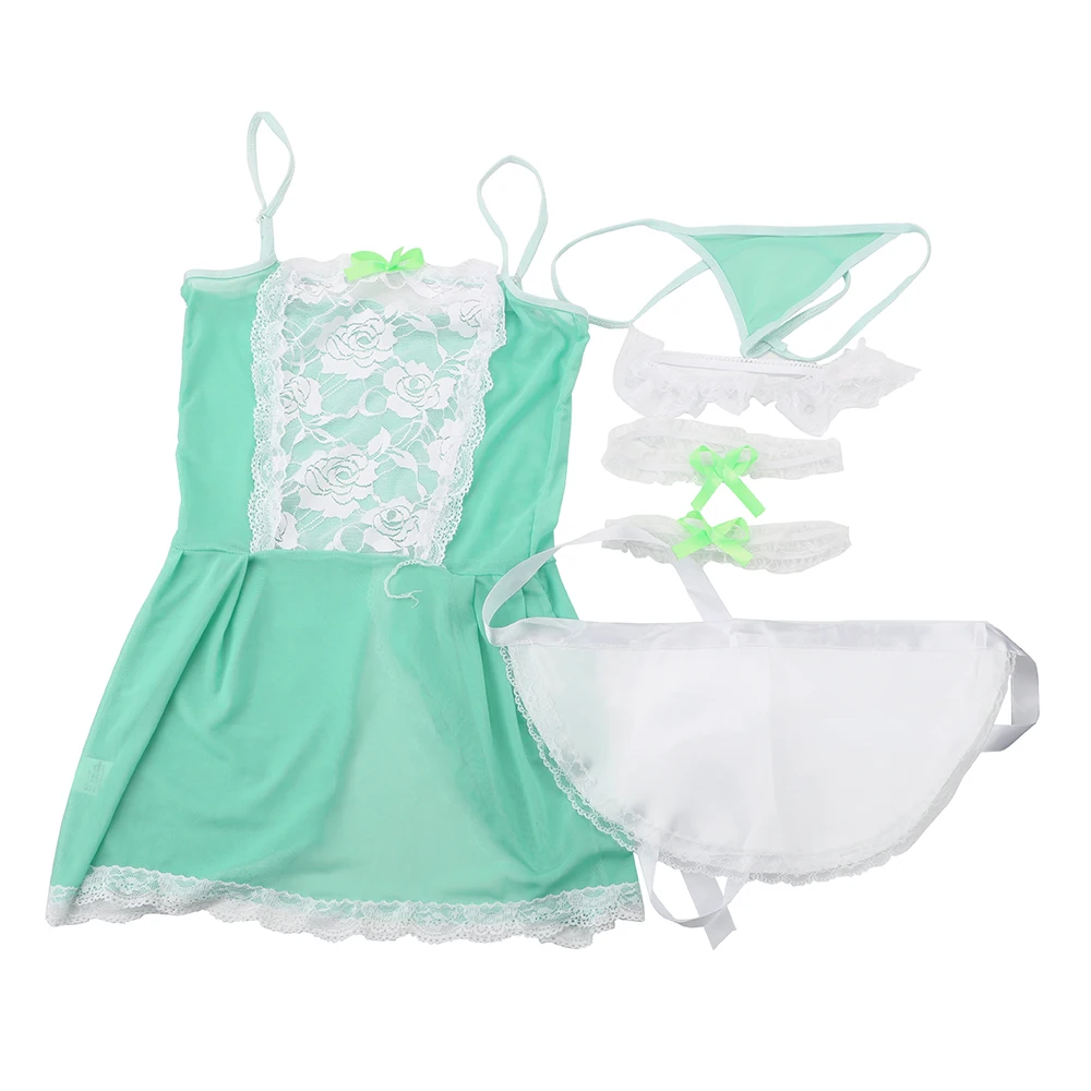 

2020 HOT Sexy Lingerie Cosplay Erotic Apron Maid Sexy Costume Babydoll Dress Women Lace Miniskirt Outfit