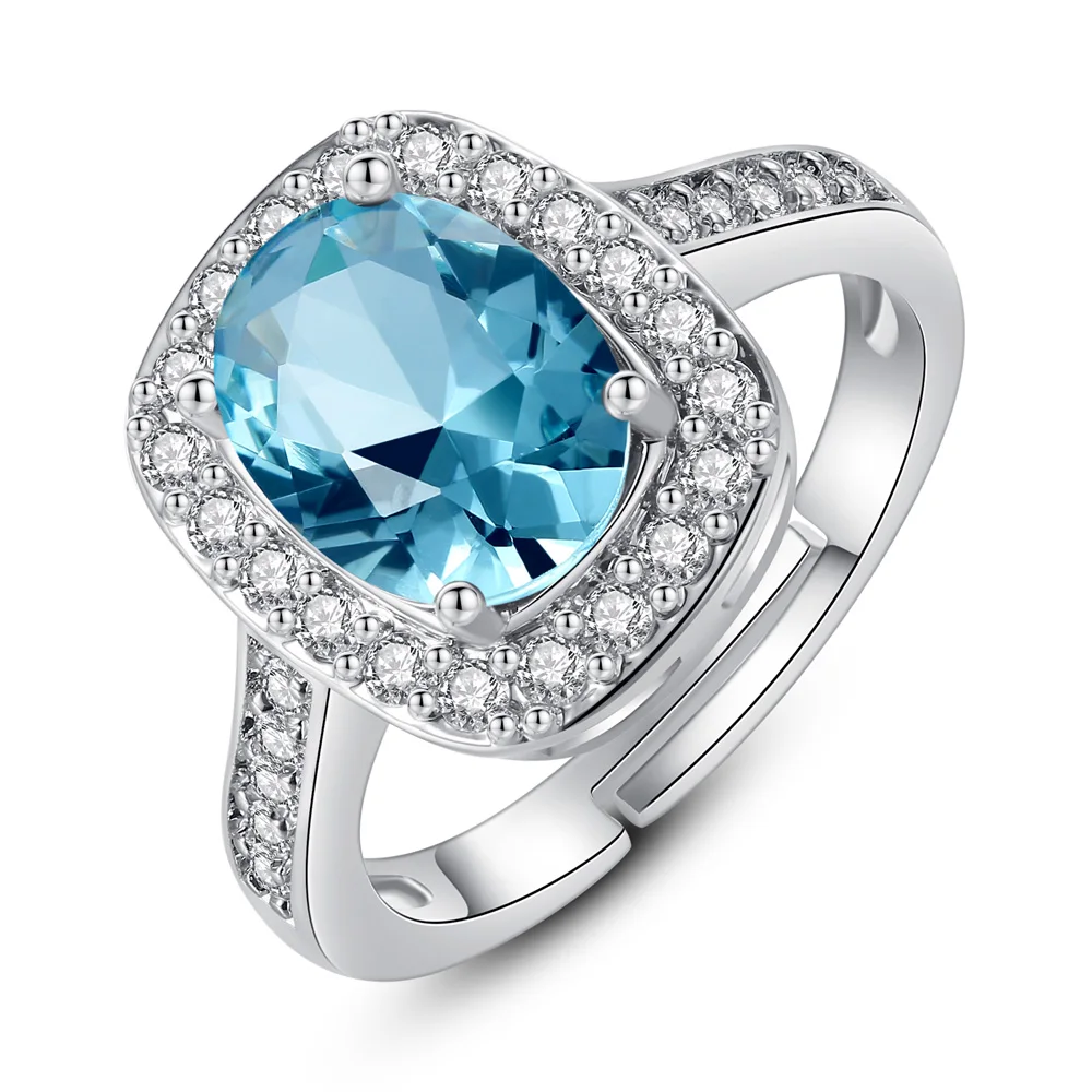 Кольцо с цветным цирконием дамское кольцо инкрустированное круглым бриллиантом