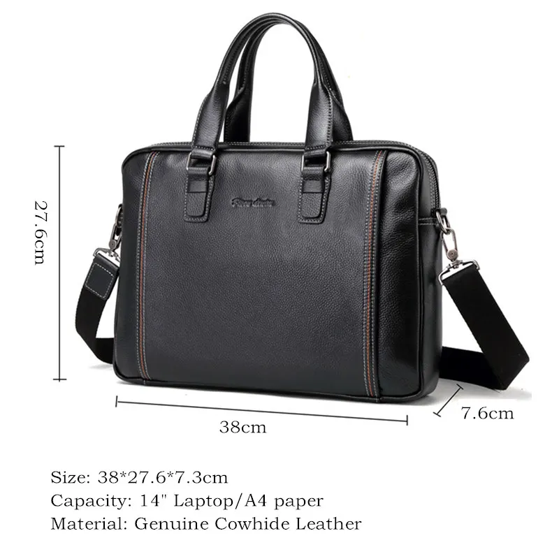 Bison Denim Fashion Brand Genuine Leather Men Bag Laptop Briefcase Male Crossbody Bag Business Men's Handbag Shoulder Bag