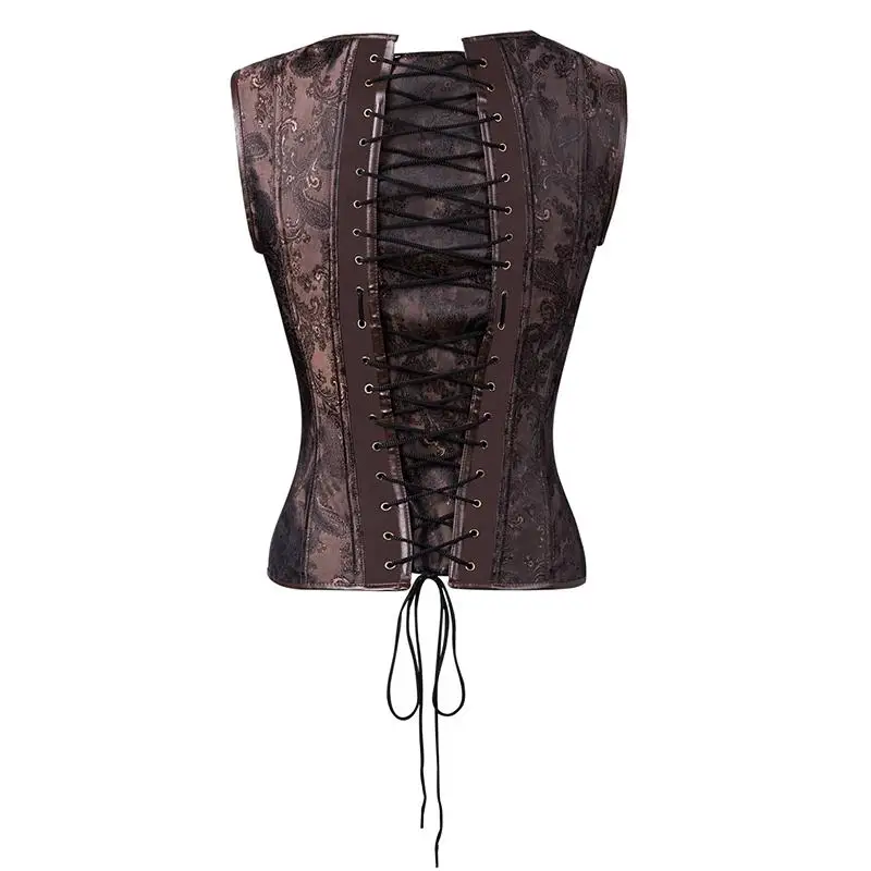 Стимпанк для мужчин 8 железные косточки жилет корсет передняя молния винтажный а