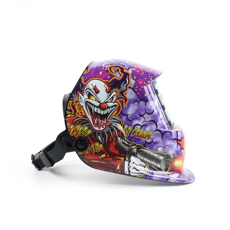 Автоматическая Сварочная маска клоуна меняющая цвет на солнечной