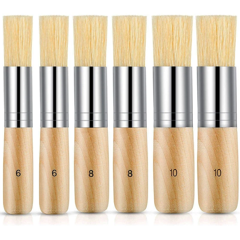 

Wooden Stencil Brush Natural Brushes Bristle Art Painting Brushes for Painting Watercolor Acrylic Painting DIY Tools