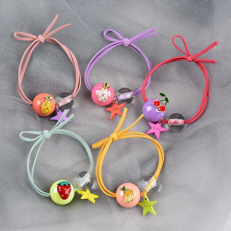 M MISM Fruit Cute Girls Women Colorful Ball Sweet Kid Ponytail Holder Scrunchy Rubber Elastic Hair Band Gum for Accessories | Детская