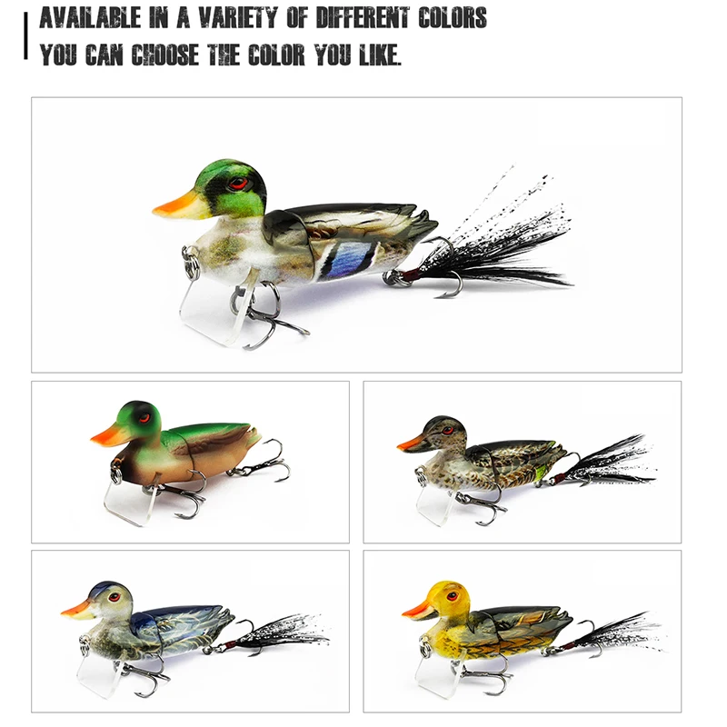 1Pc 7Cm Fishing Lures Bait Floating 3D Topwater Duck Swimbait with Hooks Multi 2 Section Jointed Bass Crankbaits Lure | Спорт и