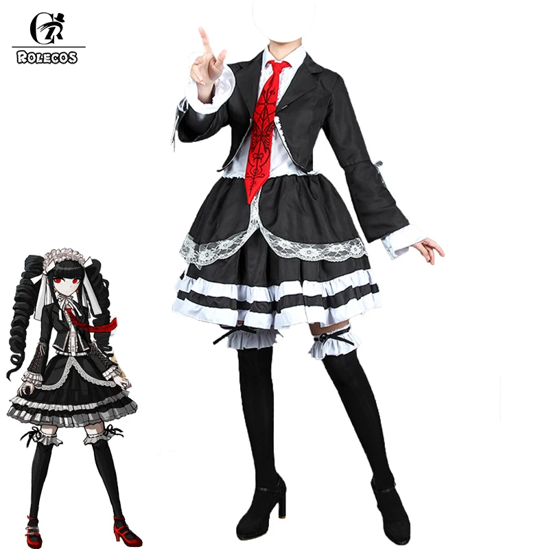 ROLECOS игра Danganronpa Косплей Костюм Celestia Ludenberg Сексуальная женская школьная форма