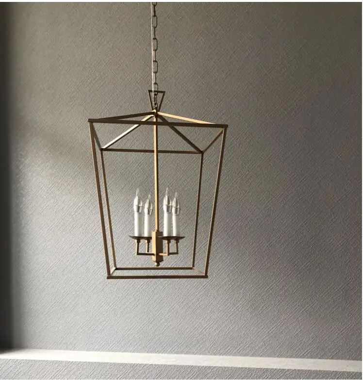 

American retro iron chandelier personality porch stairs restaurant lighting bedroom bedside chandelier led lights