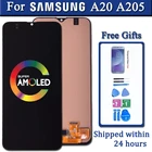 ЖК-дисплей для Samsung A20 A205 SM-A205F A205FN, ЖК-экран A205GN A205S с рамкой, сменный дигитайзер в сборе