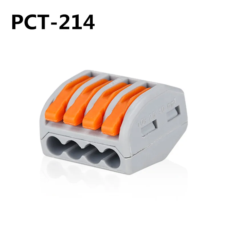 214 Тип 10 шт 222-412(PCT212)/413/415 Универсальный компактный провод жгут соединитель-проводник клеммной колодки с рычажком 0,08-2.5mm2 - Цвет: 214