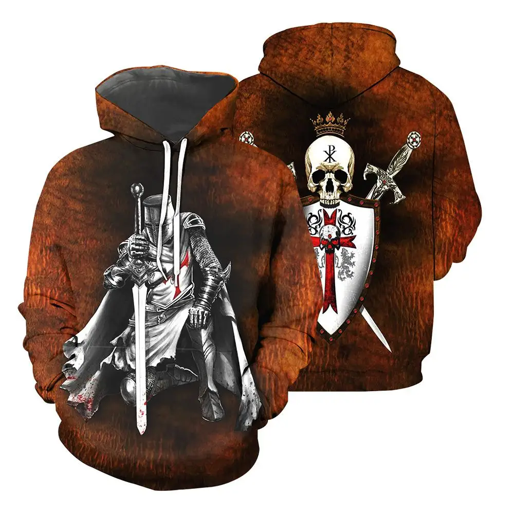 

New Fashion Knights Templar 3D Printed Hoodie Men/Women Casual Jacket Tops