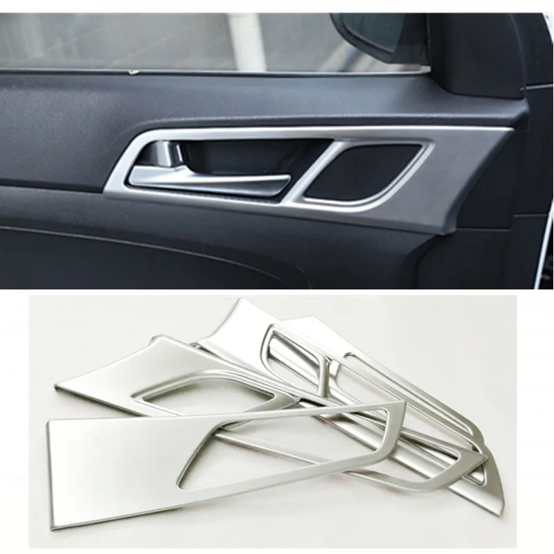 

ABS Matte For Hyundai Tucson 2015 2016 2017-2020 LHD Car inner door Bowl protector frame Cover Trim Car Styling accessories 4pcs