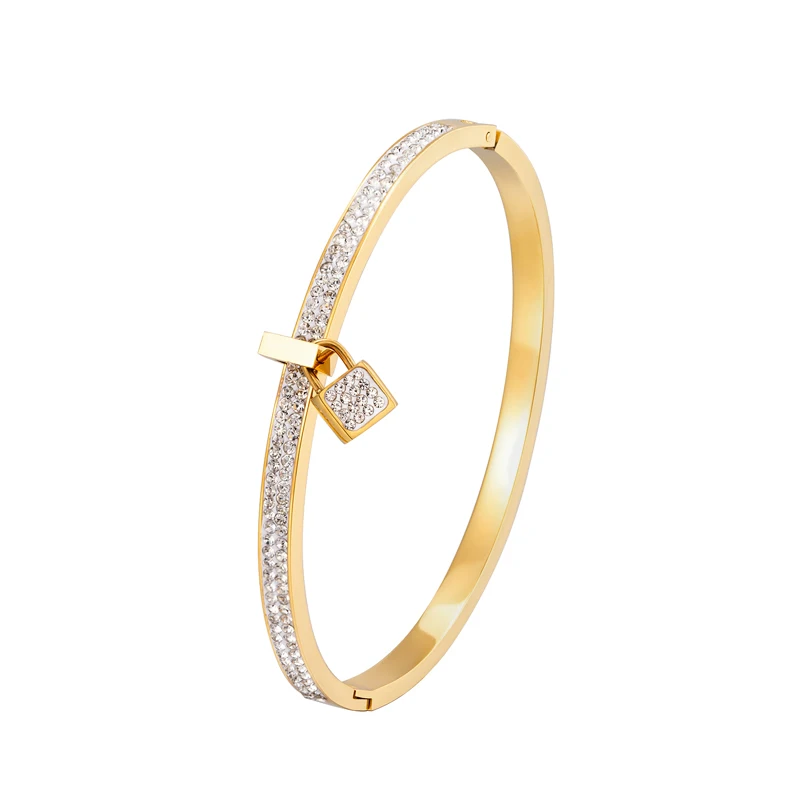 

Hot Selling Fashion New Crystal Lock Crystal Bracelet For Woman Love Wedding Gift Stainless Steel Bracelet Jewelry Wholesale
