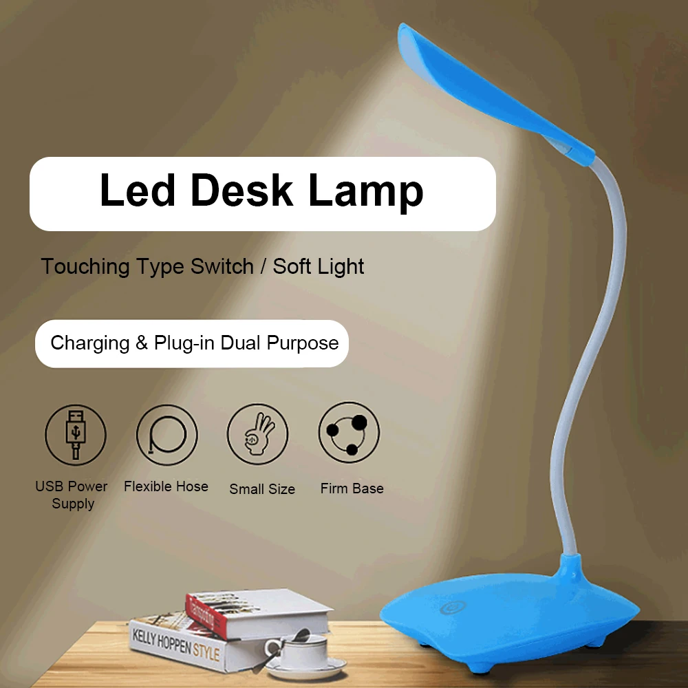 

USB Rechargeable Led Desk Lamp Portable Reading table Lamp Students Children Soft Light Eye-Caring Touching Control Table Lamp