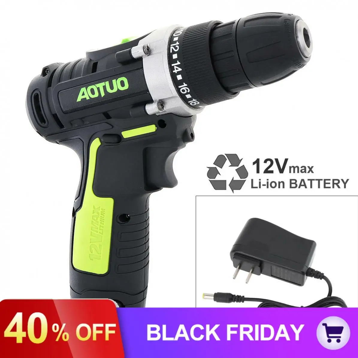 AOTUO AC 100-240 V Беспроводная 12V электрическая дрель/шуруповерт с литий-ионным аккумулятором двухскоростная кнопка регулировки винты