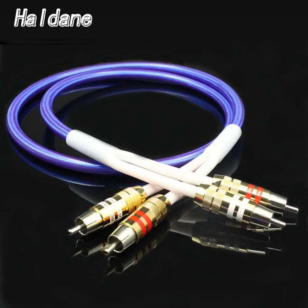 Haladne HI Fi аудио видео DIY Медь 4 core с серебряным покрытием кабель RCA к end звуковой