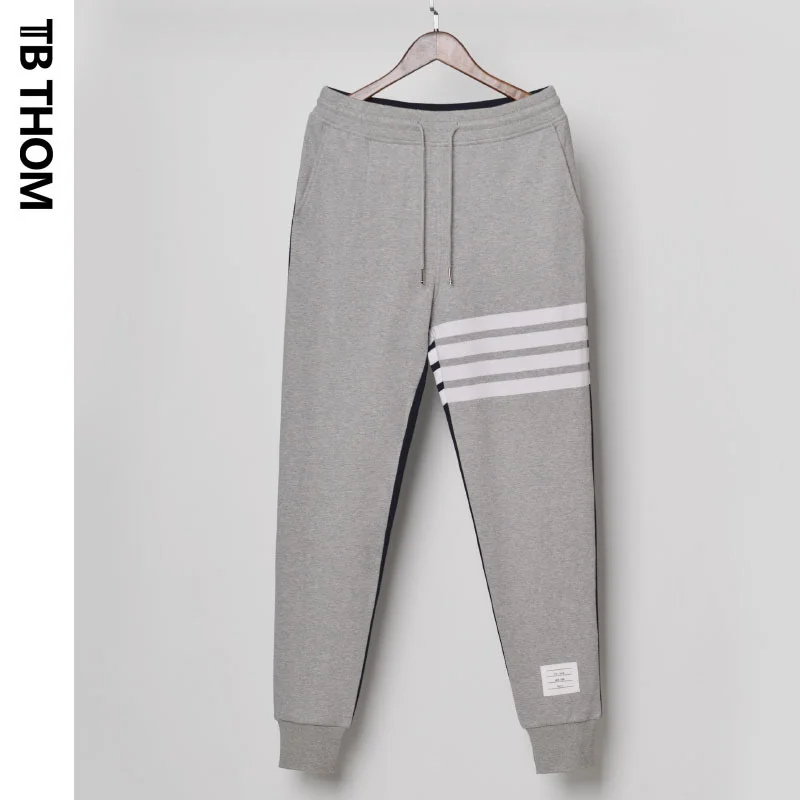 

Мужские длинные брюки контрастных цветов THOM TB, модные хлопковые спортивные штаны в полоску, мужские повседневные штаны для бега, молодежные...