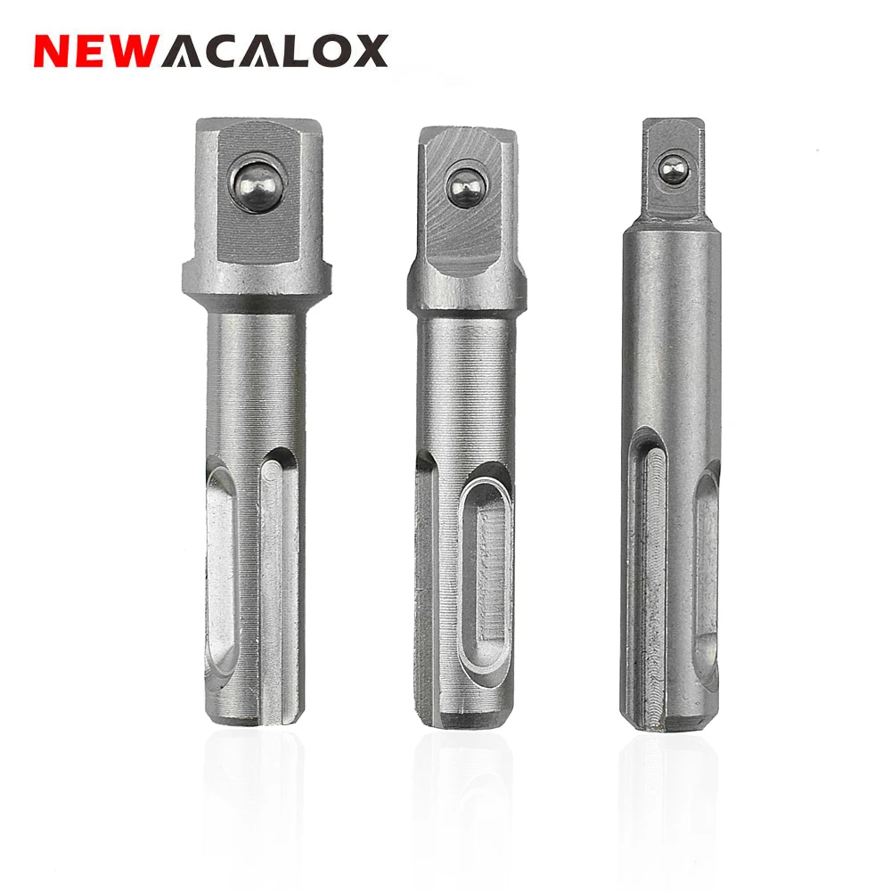 NEWACALOX Special Direct System SDS Plus Socket Driver Set to Sq Adaptor 1/4" 3/8" 1/2" Quick Change 3pcs/set Power Tool |
