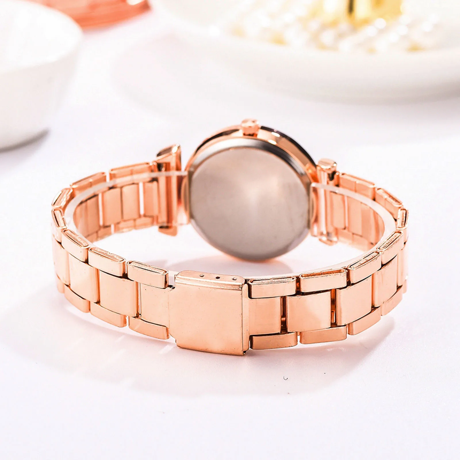 

Women'S Fashion Casual Style Alloy Quartz Watch, Girl'S Birthday Present Quartz Wrist Watch Bracelet Set Reloj Mujer