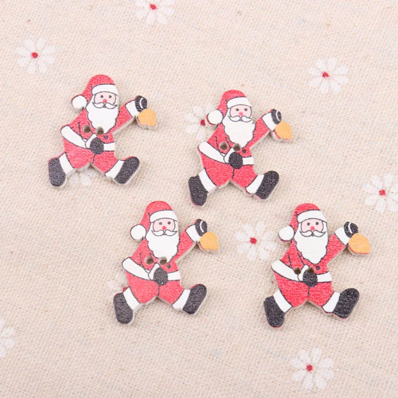 20 шт Санта клаузе покраска дерева объемные кнопки ручной работы Скрапбукинг