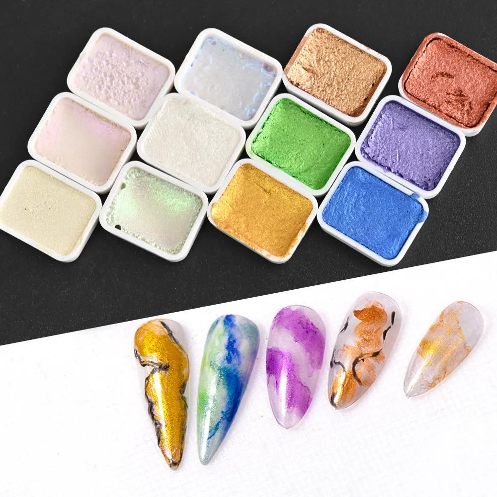 

Nail Solid Fine Powder Colorful Aurora Eye shadow 6Colors/Set Metal Pearl Pigment DIY
