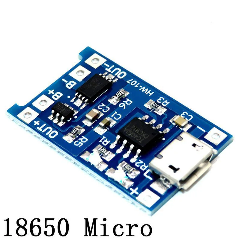 100 шт. зарядная плата TP4056 с Micro USB 5 В 1A 18650 | Электронные компоненты и принадлежности