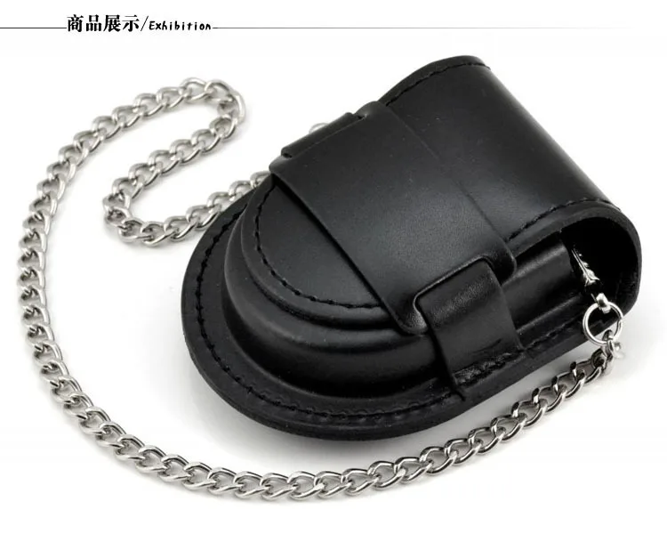 Классический винтажный черный кожаный Карманный держатель для часов чехол