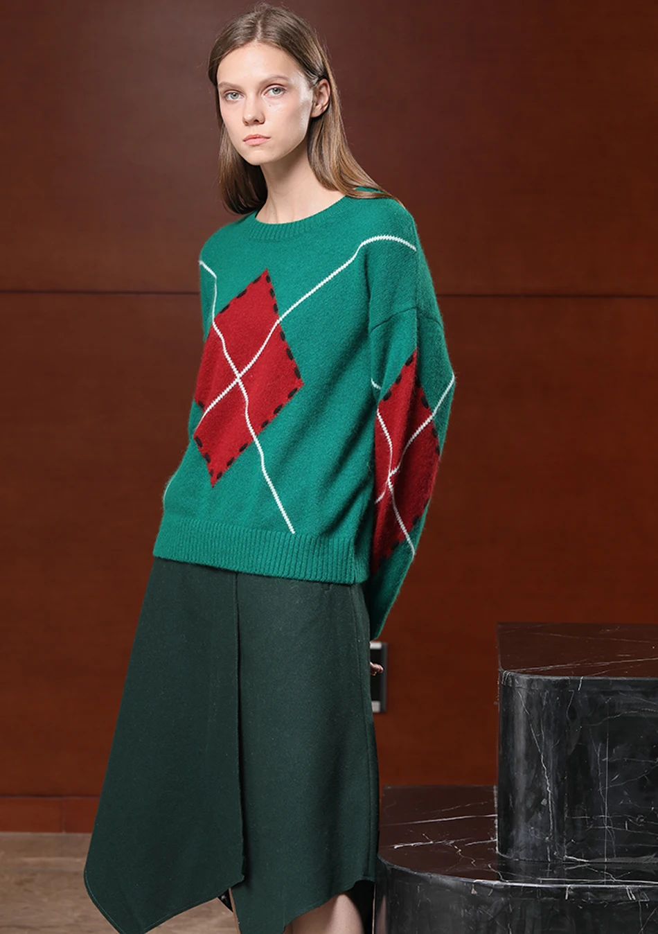 RONGFANGZI Inner Mongolian Cashmere Sweater Women Pullover Round Neck Dropped Shoulders Winter Thick 12 Gauge Knit in SlavaStore