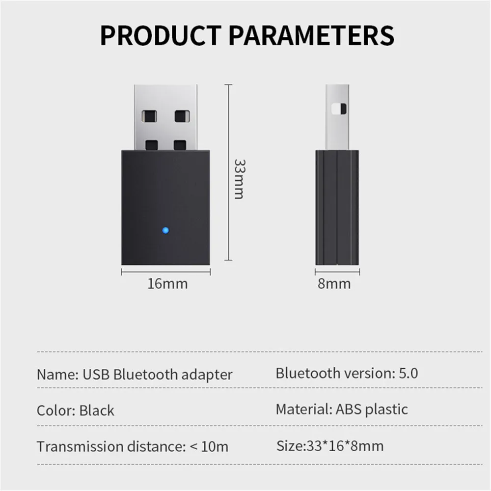 Bluetooth-передатчик KEBIDU Mini USB беспроводной V5.0 для динамика гарнитуры Bluetooth