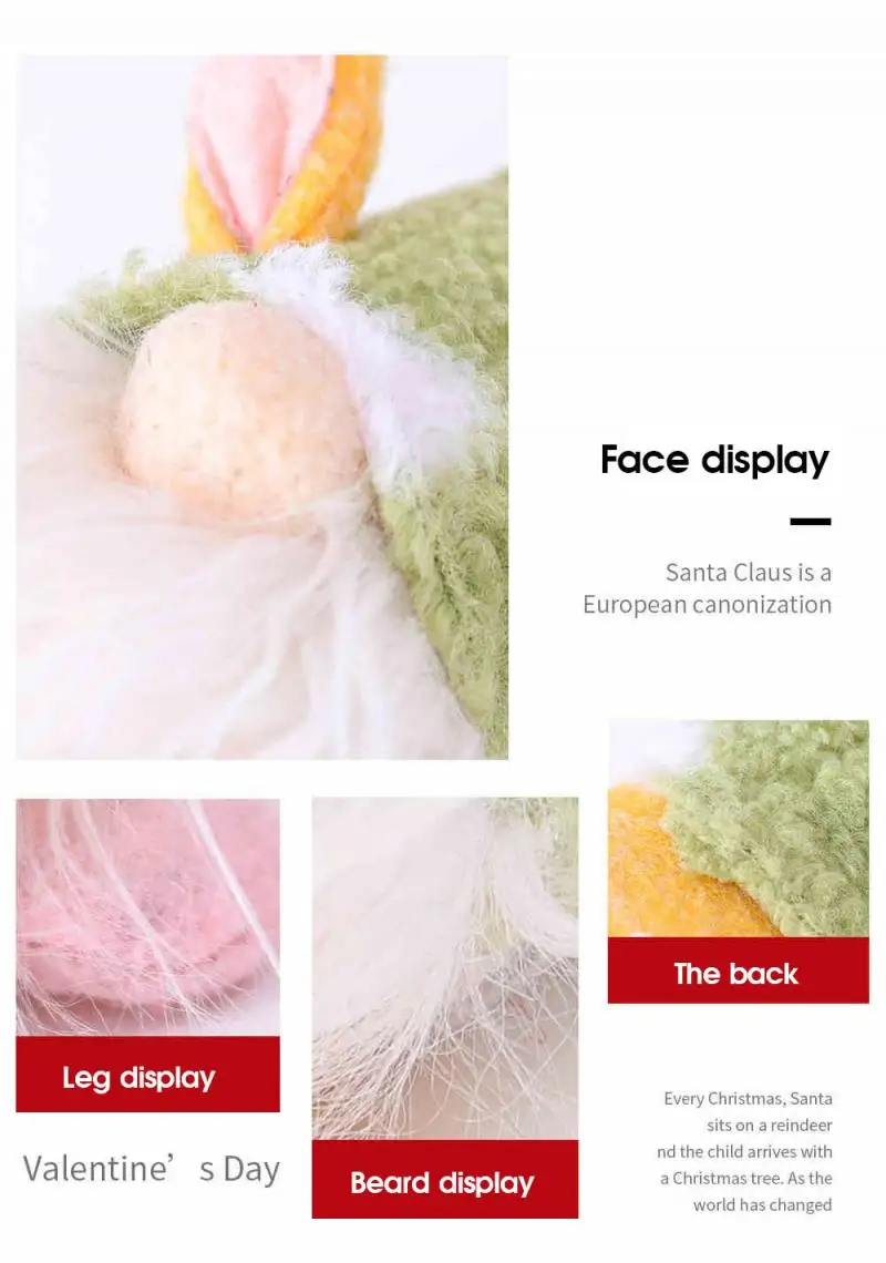 

Easter Faceless Doll Ornaments Desktop Cartoon Rabbit Doll For Easter Christmas Holiday Decoration Toys Valentine's Day Gift