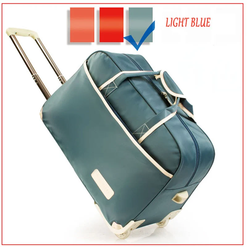 Light blue Новая мужская и женская тележка чемодан для багажа на колесиках брендовый Повседневный утолщенный Складной Футляр Дорожная сумка на чемодан на колесах чемодан - Цвет: Light blue