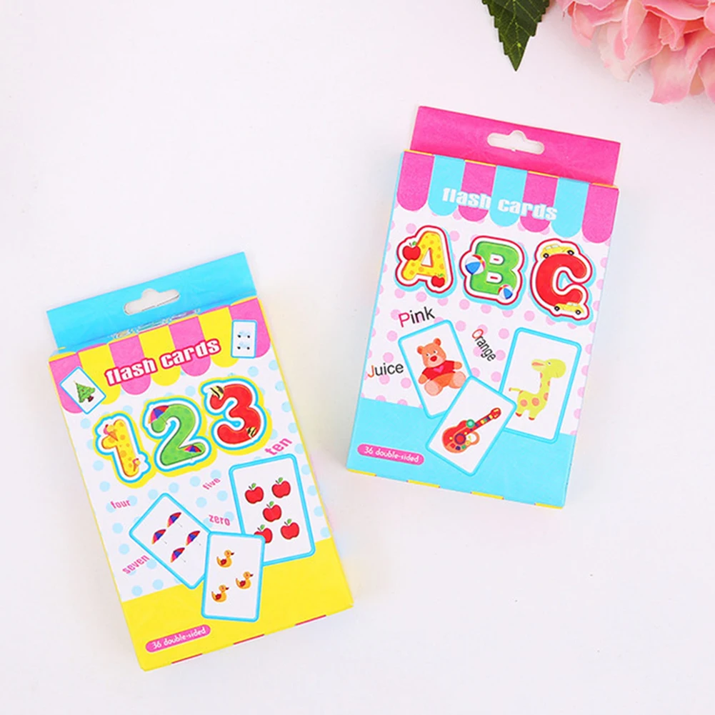 2 шт. Детские Caroon Английский алфавит цифры флэш бумага карты обучающая игрушка| |