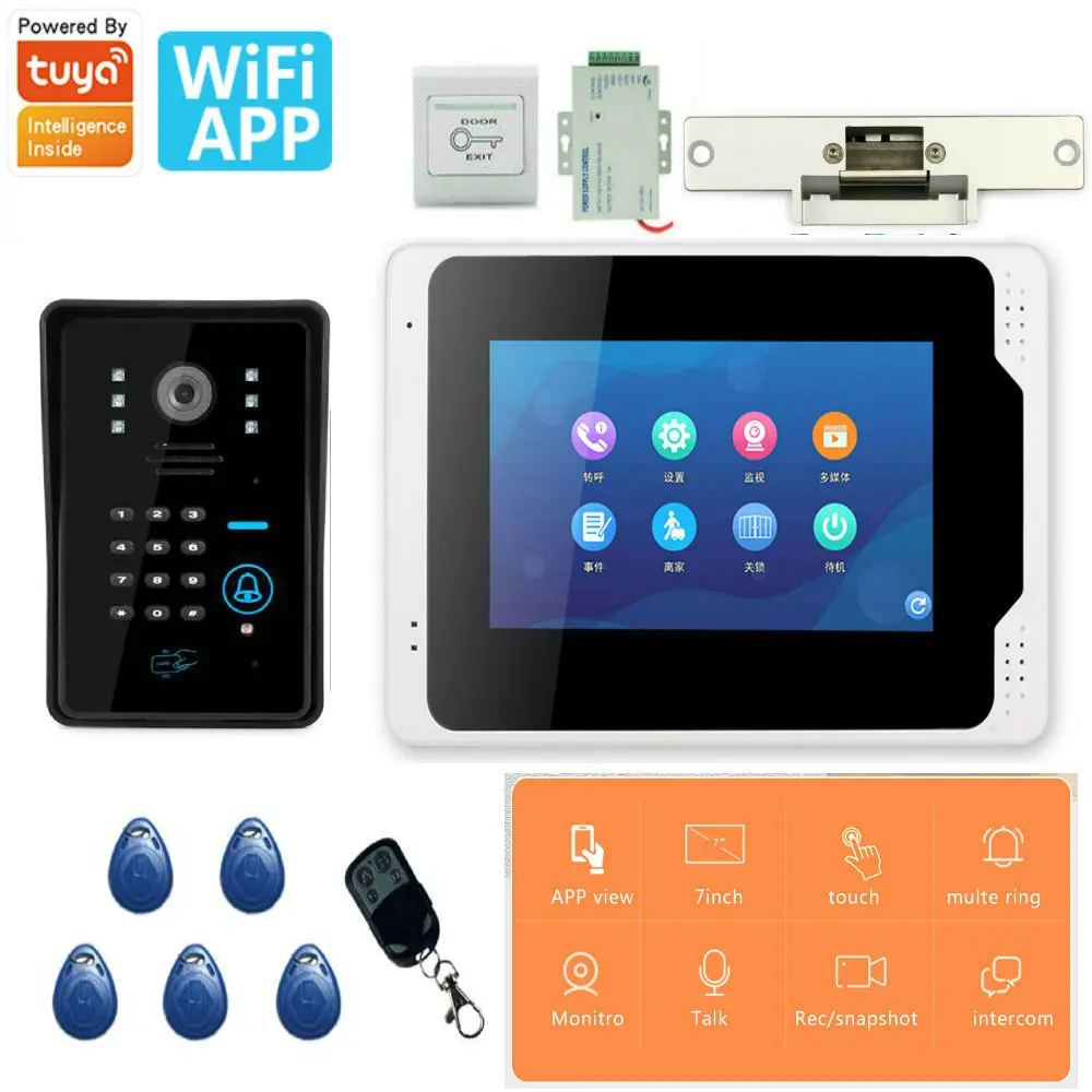 Система видеодомофона с Wi Fi 7 дюймов|Видеодомофон| |