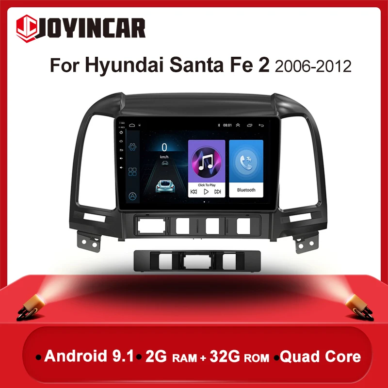 9 &quotAndroid 1 автомобильный Радио навигатор GPS Wifi для Hyundai Santa Fe 2 2006 2012 2Din