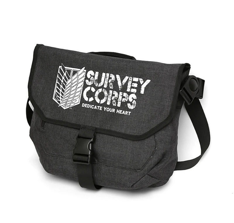 Anime Attack on Titan Recon Corps Messenger Bag Polyester Satchel Crossbody Teenagers Schoolbag Unisex Laptop Bookbag Collection |