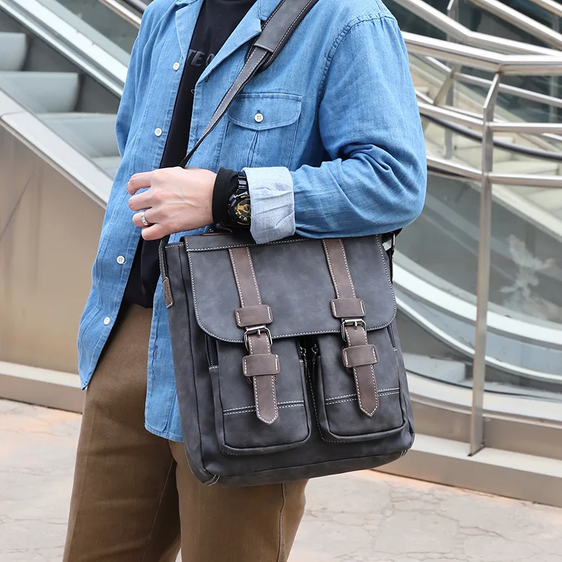 

Luxury Leather Men Casual Shoulder Bag Durable Leather Men Vintage Handbag High Quality Crossbody leather messenger Bag