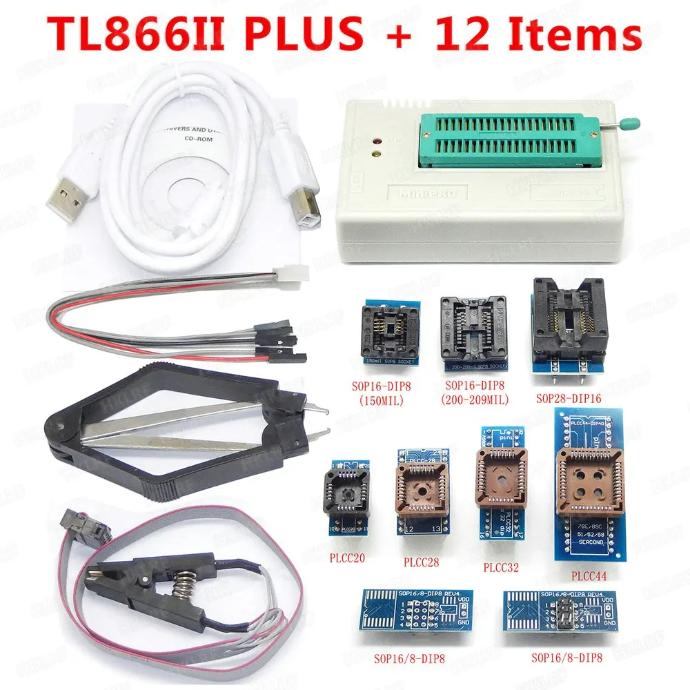 XGECU XGECU Pro TL866ii Plus+ 12 адаптеров EEPROM Универсальный USB программатор биос лучше чем TL866A TL866CS - Цвет: 10 Adapter
