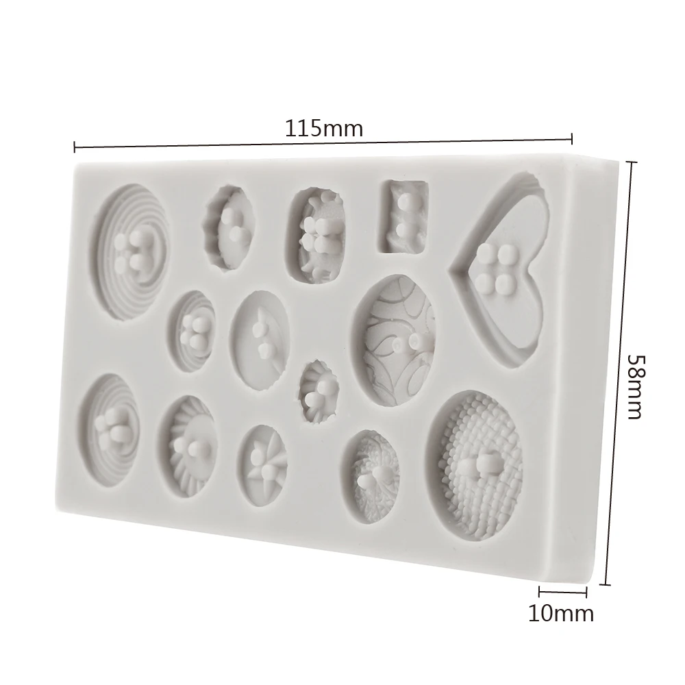 

Fondant Cake Silicone Mold Candy Mold DIY Chocolate Cookie Ice Silicone Mold 3D Button Shapes Kitchen Baking Tools