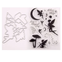 silicone clear stamps cutting dies for scrapbooking fairy stensicls diy paper album cards making transparent rubber stamp