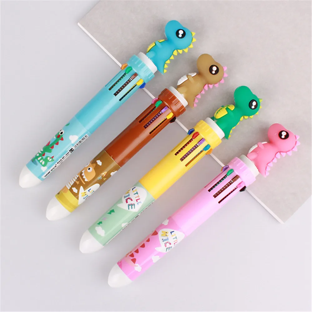 

1pc 10 Colors Ballpoint Pen Kawaii Dinosaur Rollerball Pen Cute Signature Pens Students Writing Tools School Office Stationery